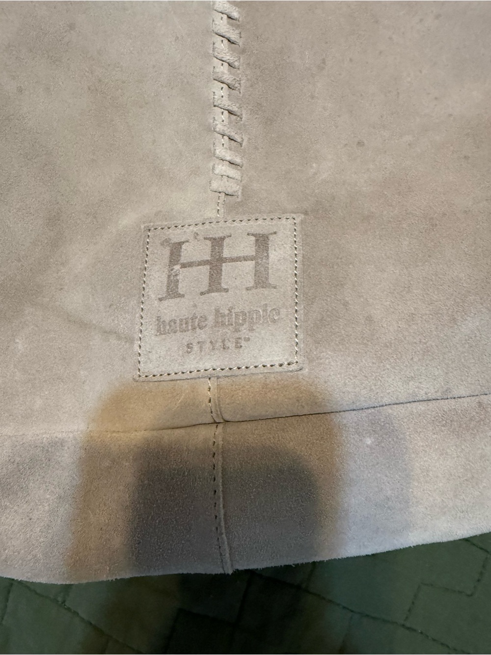 Haute Hippie Hobo-Style Suede Shoulder Bag in Light Beige - Picture 3 of 4